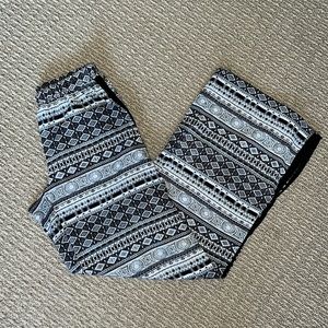 Joe B Black and White Flowy Wide Leg Pants Size Small